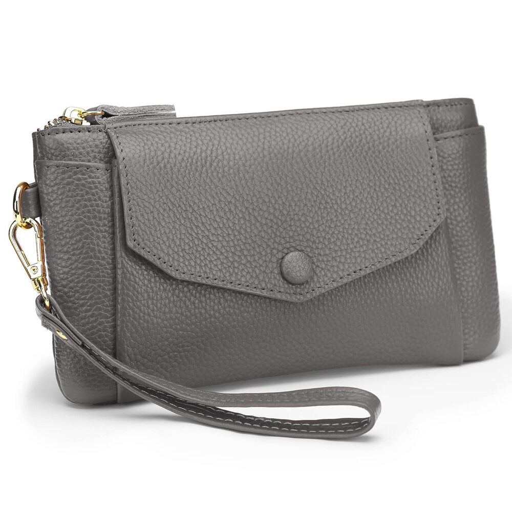 6204 Leather Wristlet Handbags Envelope Style Cell Phone Purse Card Holder
